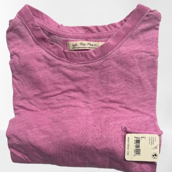 NWT Free People Vella Tee / Pink Plum - Picture 3 of 3